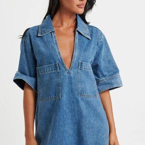 Rhythm Mini Denim Dress (Bronze and Snake) NWT!